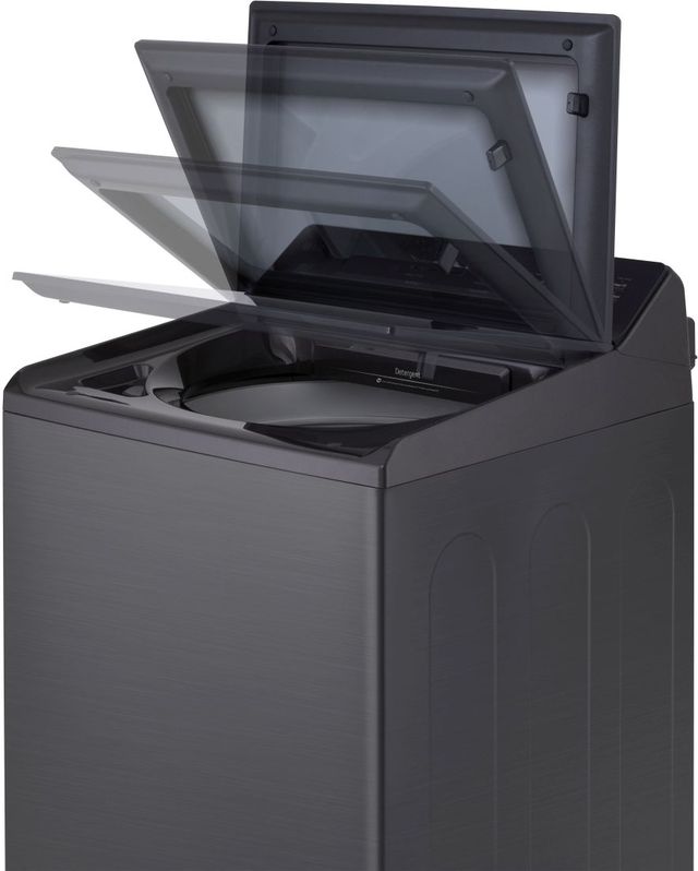 LG 4.8 Cu. Ft. Platinum Black Agitator Top Load Washer with EasyUnload™ and AI Sensing-2