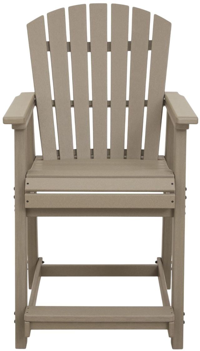 Signature Design by Ashley® Sandy Dune 2-Piece Medium Brown Aluminum/Plastic Outdoor Bar Stool-3