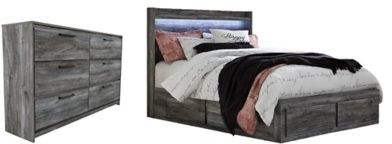 Signature Design by Ashley® Baystorm 2-Piece Gray Queen Panel Bed with Storage Set-0