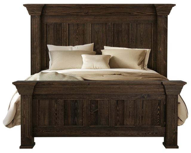 International Furniture Direct Desire Deep Brown Queen Panel Bed-0
