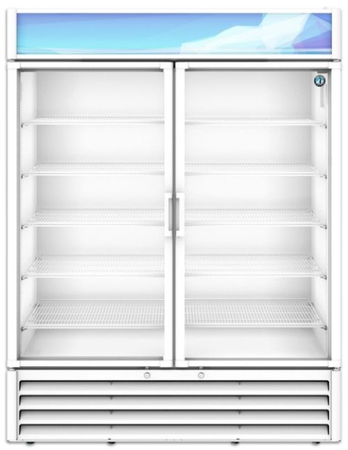 Hoshizaki 60" 42.6 Cu. Ft. White Painted Aluminum Two Section Glass Door Merchandiser Refrigerator-0