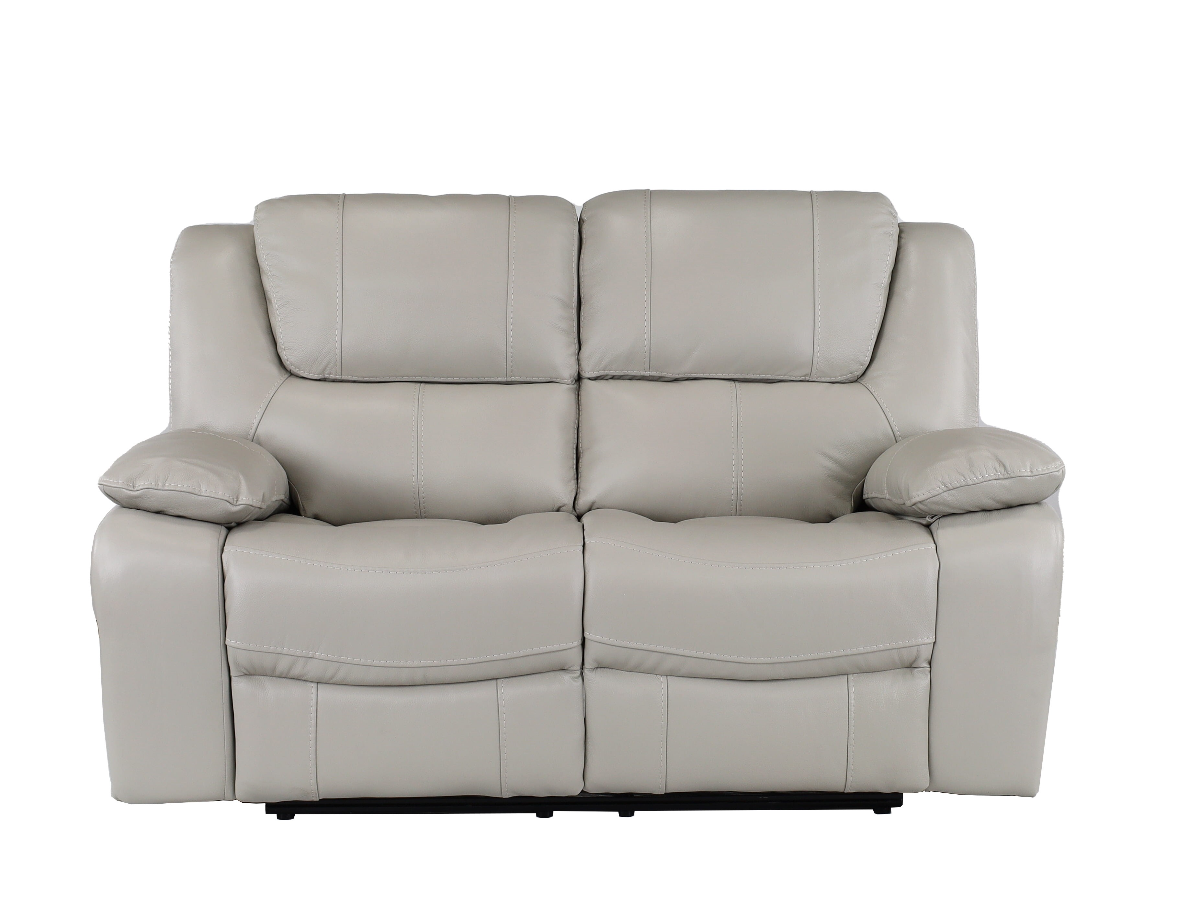 みさみさ Man Wah Stone Leather Reclining Loveseat | Miskelly Furniture