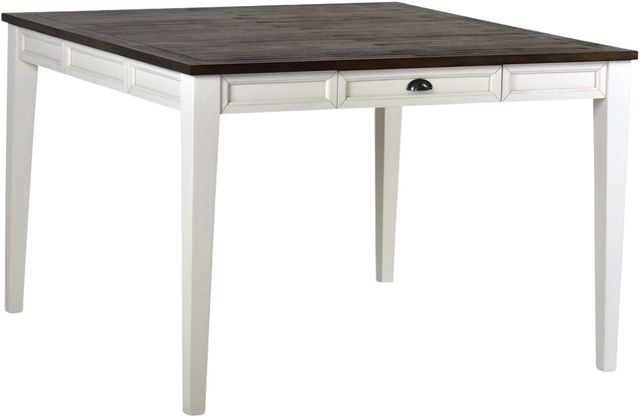Steve Silver Co. Cayla Dark Oak Counter Height Dining Table with Antiqued White Base-0