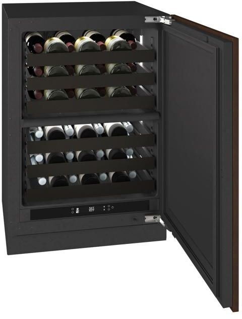 U-Line® Seamless Collection 24" 4.9 Cu. Ft. Panel Ready Dual-Zone Wine Refrigerator with Solid Door-4