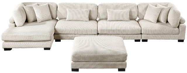 Homelegance® Traverse 5-Piece Beige Modular Sectional with Reversible Chaise and Ottoman-2