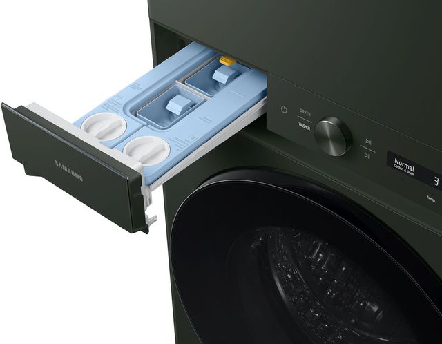 Samsung Bespoke 5.3 Cu. Ft. Washer, 7.6 Cu. Ft. Dryer Satin Green Stack Laundry-3