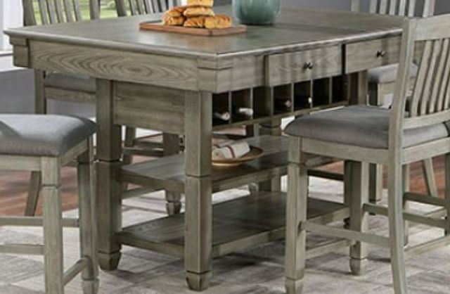 Furniture of America® Anaya Gray Counter Height Dining Table-0
