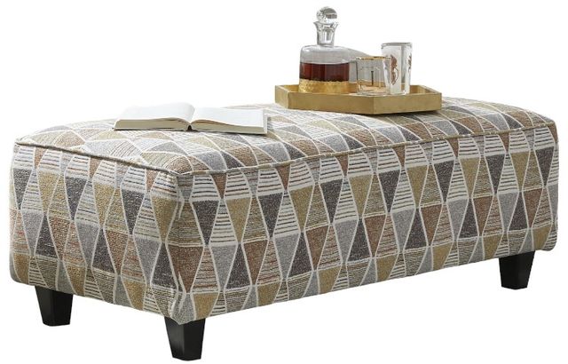 Fusion Furniture Tony Linen Carmela Canyon Gold/Gray Cocktail Ottoman-0