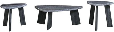 front view of the Signature Design by Ashley® Bluebond 3-Piece Gray Occasional Table Set