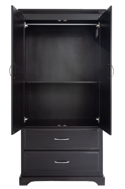 Mako Wood Furniture Symphony Gray 2-Drawer Armoire-2