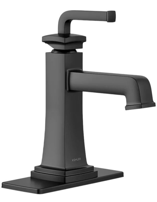 KOHLER® Riff® Matte Black Single-Handle Bathroom Sink Faucet-0