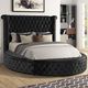 Furniture of America® Sansom 4-Piece Black Queen Sleigh Bedroom Set-4