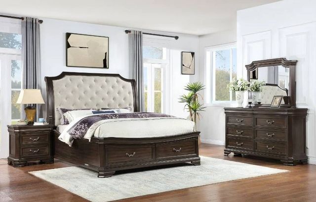 New Classic® Home Furnishings Lyndhurst 4-Piece Walnut King Panel Bedroom Set-1