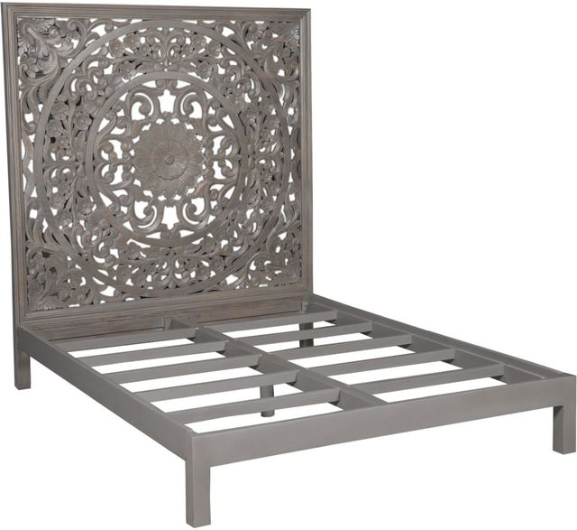 Porter International Designs Mandala Gray Queen Panel Bed-0