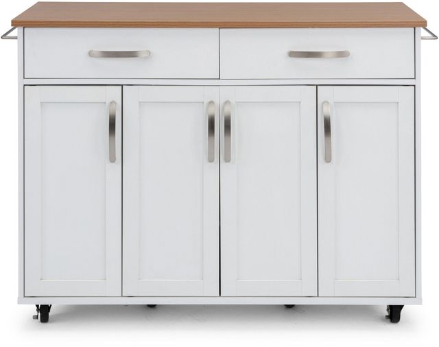 homestyles® Storage Plus Off-White Kitchen Cart-0