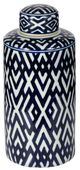 A & B Home Carlyle Blue/White Lidded Jar-2