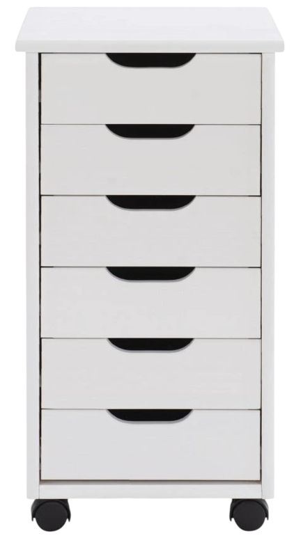 Linon Rudy White Rolling Storage Cart-3
