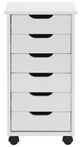 Linon Rudy White Rolling Storage Cart-3