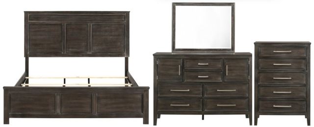 New Classic® Home Furnishings Andover 4-Piece Nutmeg Queen Panel Bedroom Set with Chest-0