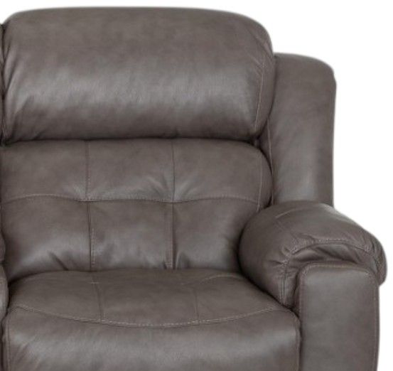 Franklin™ Corwin Dakota Gray Leather Manual Reclining Console Loveseat-3