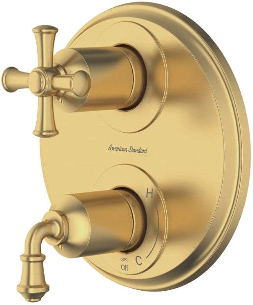 American Standard Delancey® Brushed Cool Sunrise 2-Handle Integrated Shower Diverter Trim Only-1