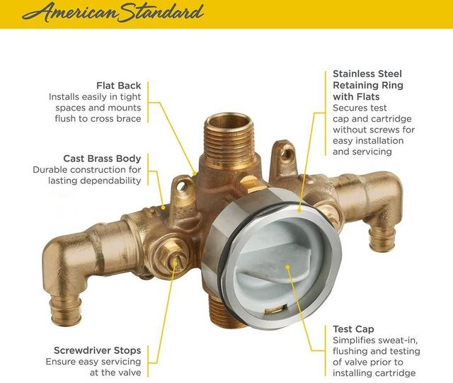 American Standard Flash™ Copper Pressure Balance Rough-In Valve-3