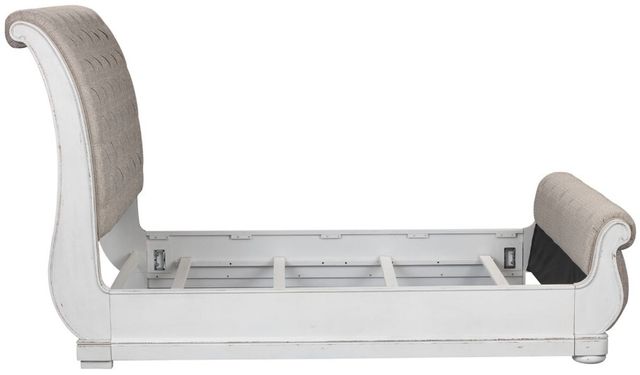 Liberty Furniture Magnolia Manor Antique White/Gray Queen Upholstered Sleigh Bed-3
