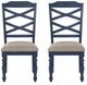 Powell® Trimble 2-Piece Beige/Navy Blue Dining Side Chair Set-4