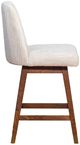 Armen Living Amelia 2-Piece Beige/Brown Oak Swivel Counter Stool Set-3