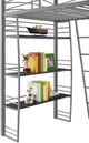 dhp furniture® Sage Studio Silver Twin Metal Loft Bed with Integrated Desk and Shelves-2