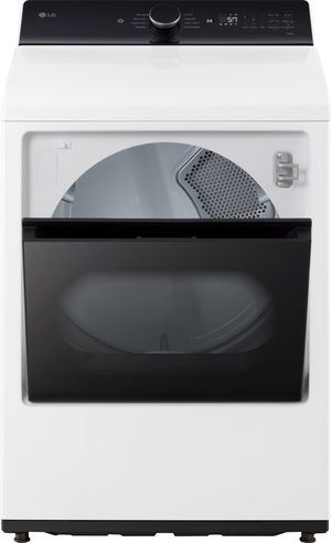 LG 7.3 Cu. Ft. Alpine White Gas Dryer Front view of the LG 7.3 Cu. Ft. Alpine White Gas Dryer