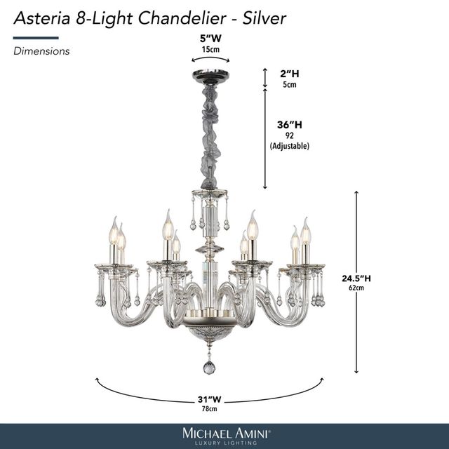Michael Amini® Asteria Silver 8-Light Chandelier-2