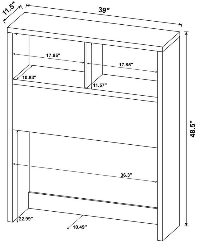 Coaster® Westpark 3-Piece Dark Pine Twin Bookcase Headboard Set-4