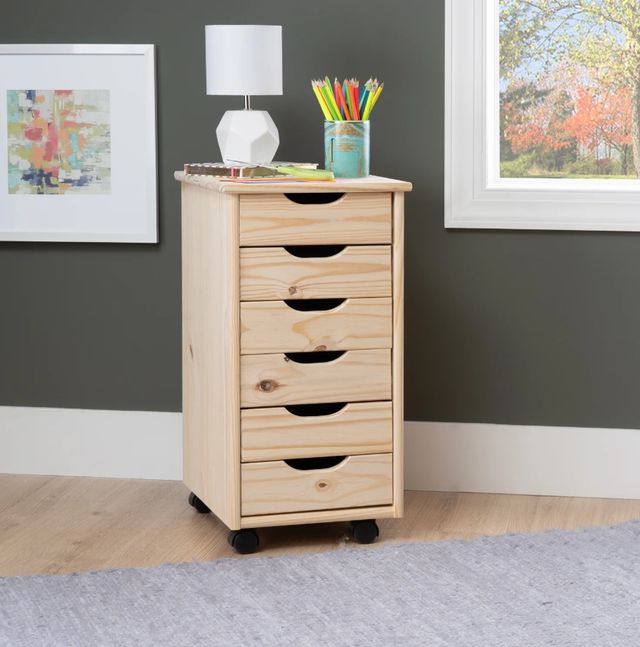 Linon Rudy Unfinished Rolling Storage Cart-1