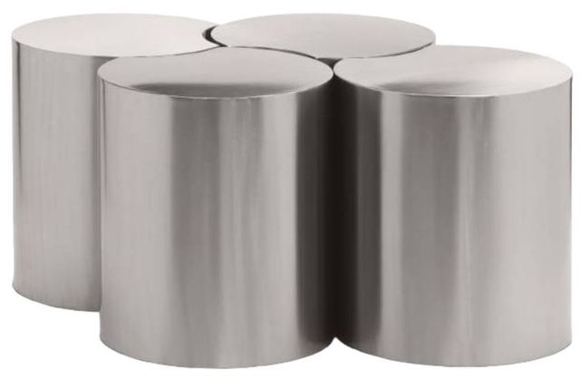 Meridian Furniture Dimple 4-Piece Silver 16" Modular Nesting Coffee Table Set-0