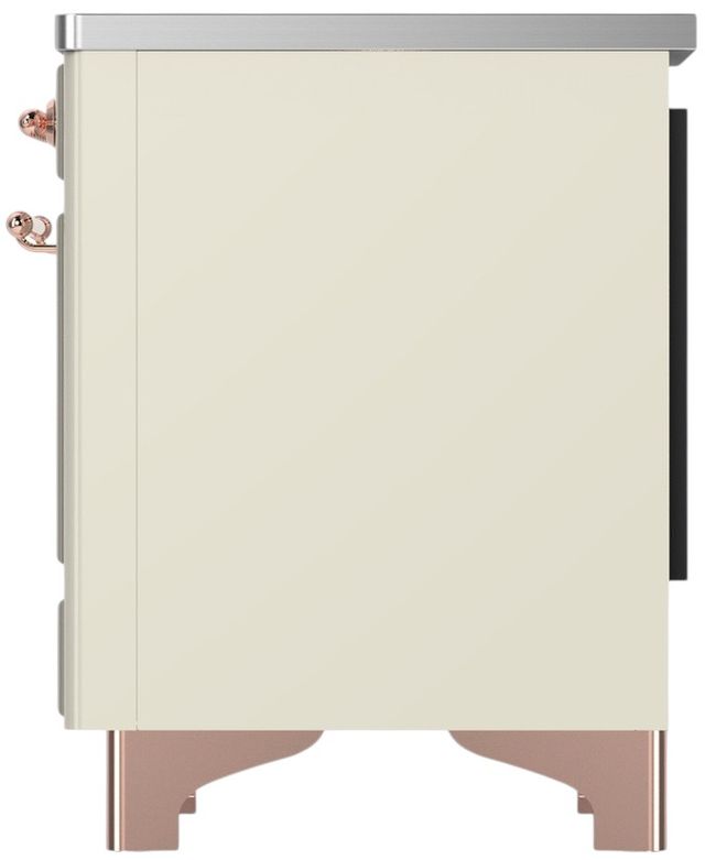 Ilve® Majestic III 40" Antique White Pro Style Induction Range with Triple Glass Door and Copper Trim-3