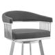 Armen Living Chelsea Gray/Silver 26" Swivel Counter Stool-3