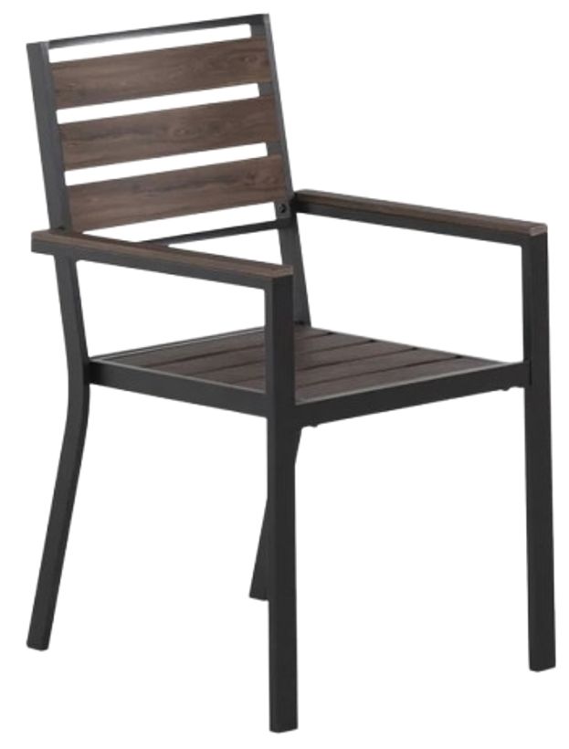 Transformer Table Transformer Black/Dark Walnut Aluminum/Polystyrene Stackable Outdoor Dining Chair -0