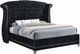 Coaster® Barzini Black/Chrome California King Upholstered Bed-0