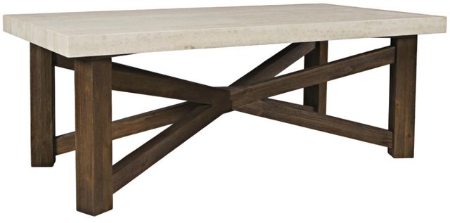 Jofran Inc. Sierrafina Beige Rectangular Coffee Table with Cortado Base-0