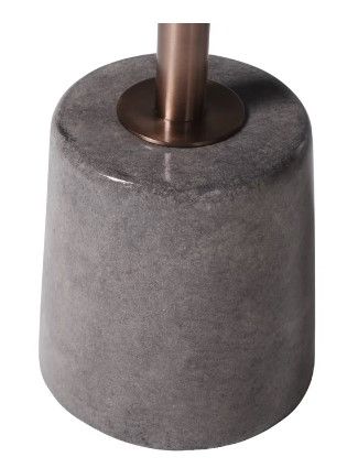 StyleCraft Podium Perch Gray Concrete Round Accent Table with Bronze Base-2