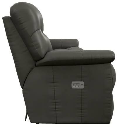 La-Z-Boy® James Charcoal Leather Power Reclining Sofa with Headrest and Lumbar-2