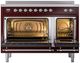 Ilve® Nostalgie II Series 48" Burgundy Pro Style Induction Range-1