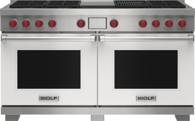 Wolf® 60" White Pro Style Dual Fuel Range