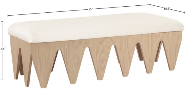 Meridian Furniture Altair Cream/Natural Upholstered Bench-2