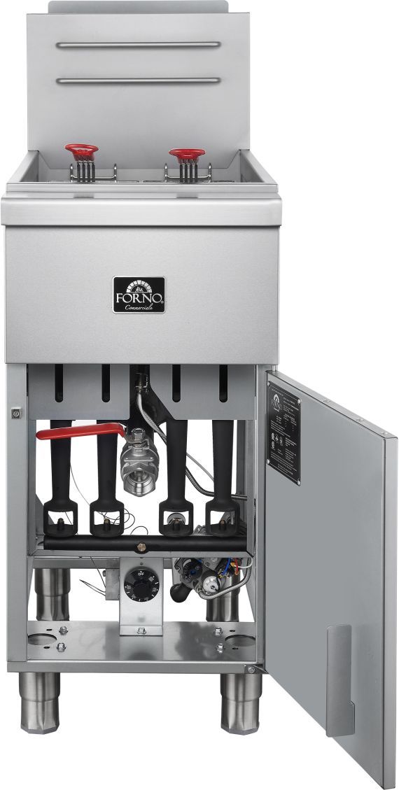 FORNO® 4 Burner Stainless Steel Commercial Natural Gas Deep Fryer-3