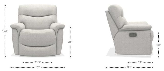 La-Z-Boy® James Walnut Leather Power Rocking Recliner with Headrest-2