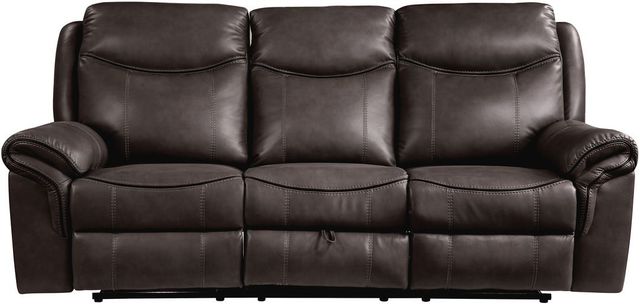 Homelegance® Aram Dark Brown Manual Double Reclining Sofa-2