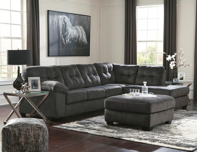 Signature Design by Ashley® Accrington 2-Piece Granite Right-Arm Facing Sofa Sleeper Sectional and Chaise-4