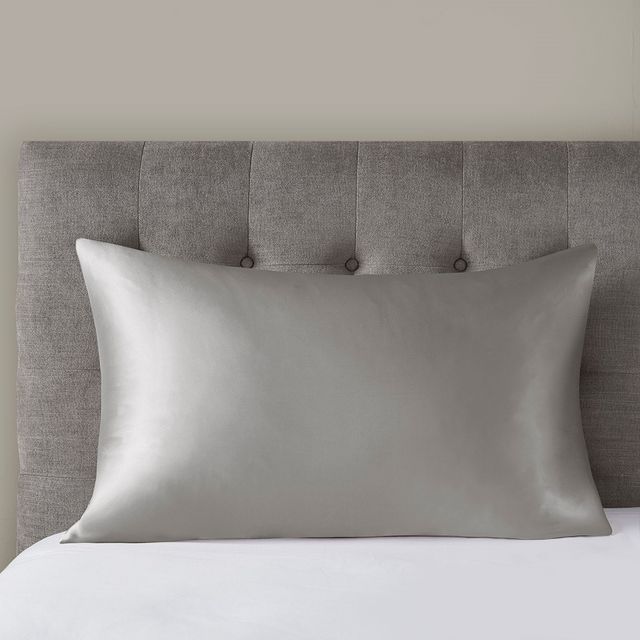 Olliix by Madison Park Silk 100% Mulberry Single Grey Standard Pillow Case-0